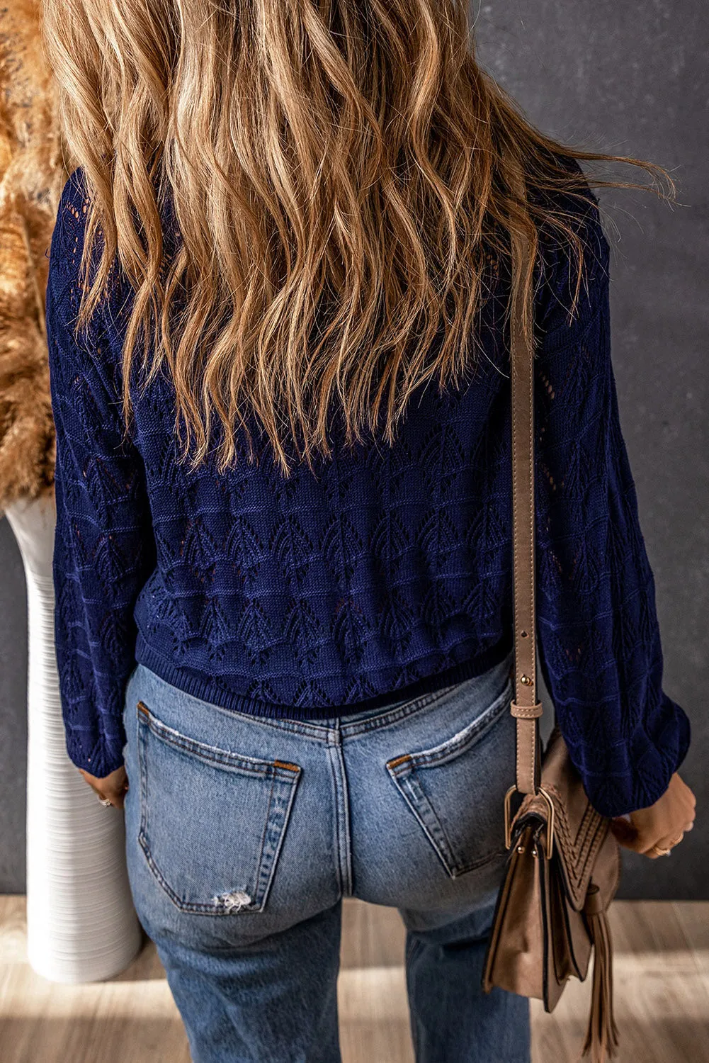 Lightweight Buttoned Front Crochet Cardigan sold by Beagle Boutique product image thumbnail 2