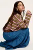 Spinach Green Clashing Stripes Waffle Texture Notched Neck Long Sleeve Top sold by Beagle Boutique