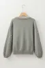 Light Grey Pearled Drop Shoulder Round Neck Sweater sold by Beagle Boutique