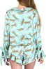 Green Leopard Satin Ruffle Pyjama Short Set sold by Beagle Boutique
