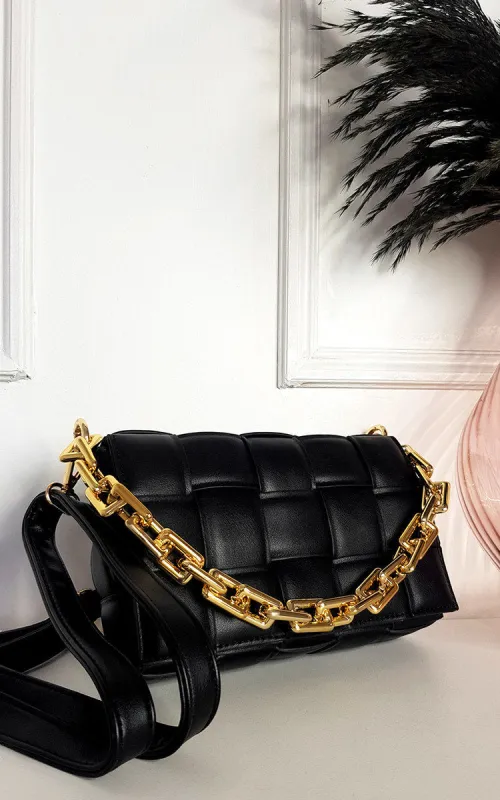 Padded Shoulder Bag with Chain Detail sold by Beagle Boutique