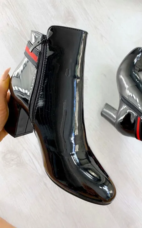 Patent Heeled Ankle Boots sold by Beagle Boutique