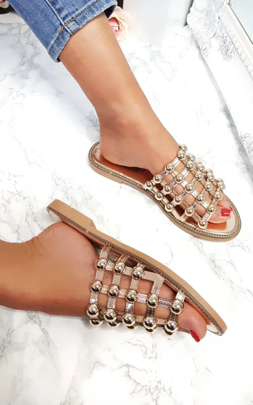 Studded Caged Open Toe Sandals sold by Beagle Boutique