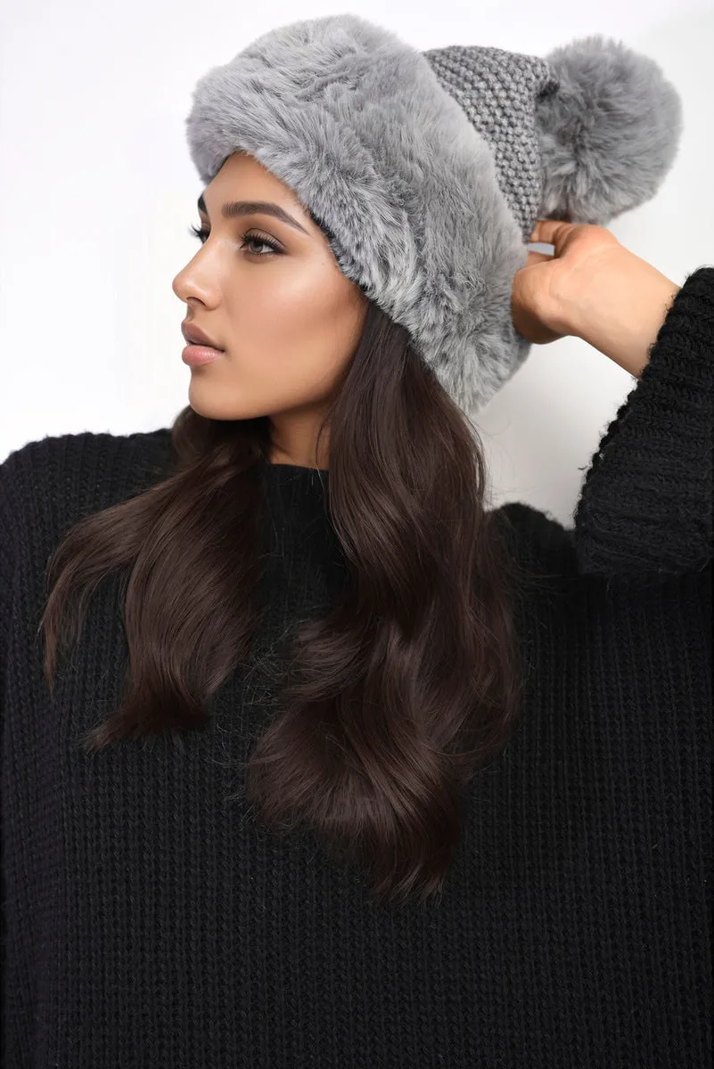 Faux Fur Knitted Winter Hat sold by Beagle Boutique product image thumbnail 4