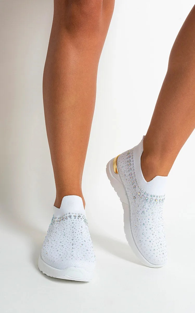 Rhinestone Decor Slip On Sock Trainers sold by Beagle Boutique product image thumbnail 3