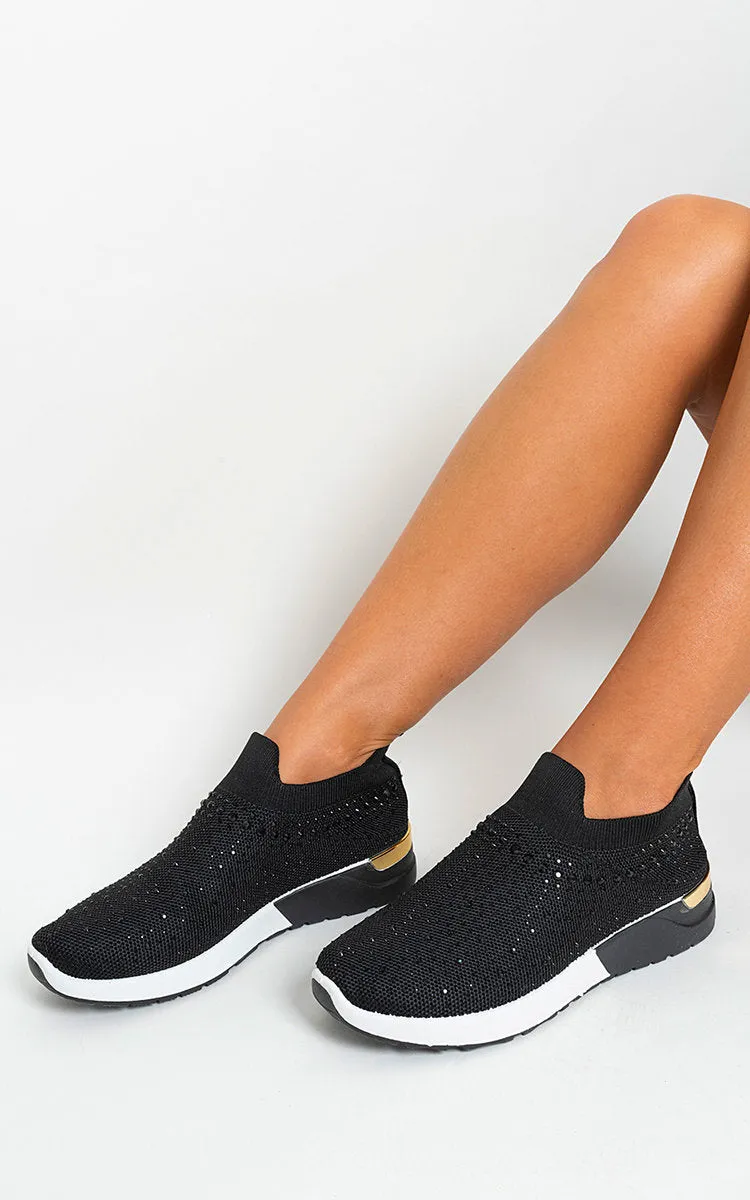 Rhinestone Decor Slip On Sock Trainers sold by Beagle Boutique
