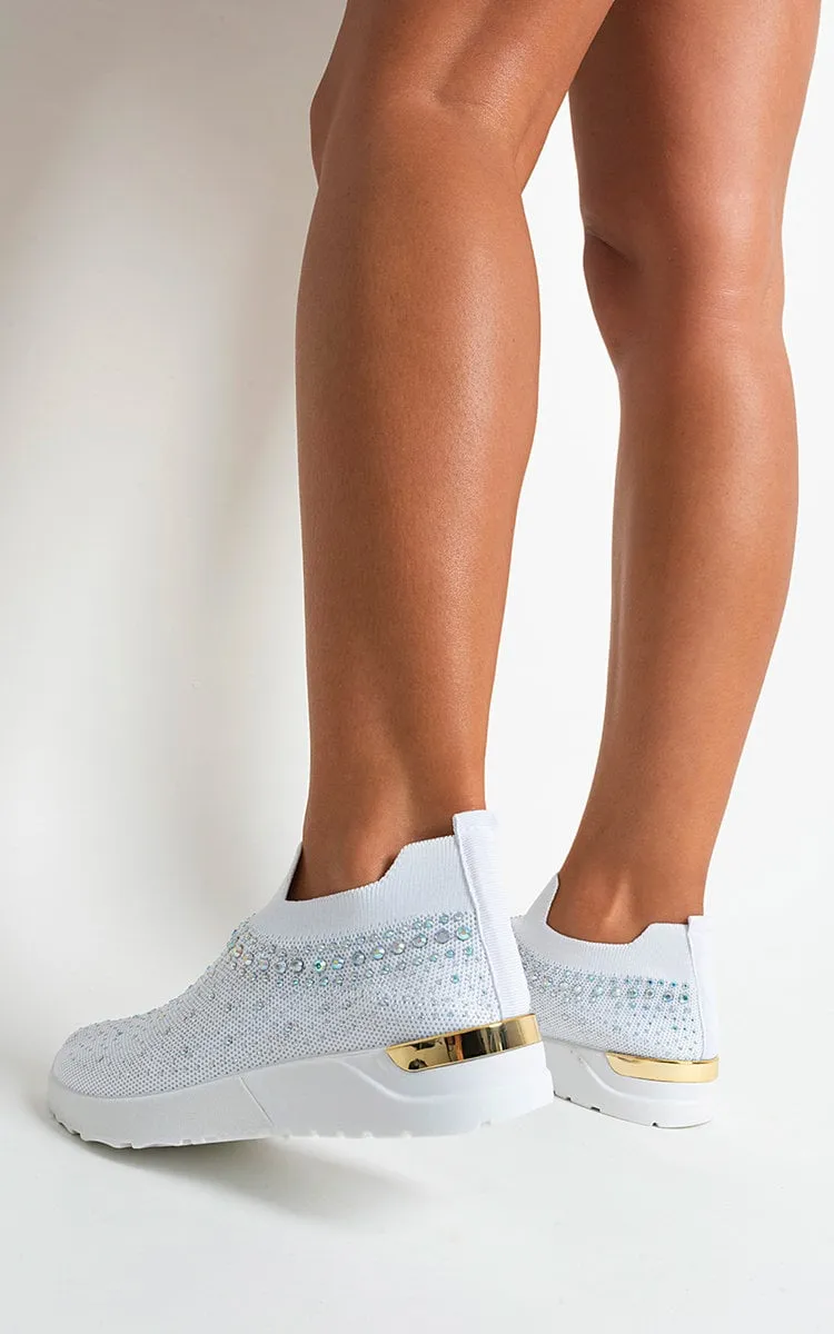 Rhinestone Decor Slip On Sock Trainers sold by Beagle Boutique product image thumbnail 4