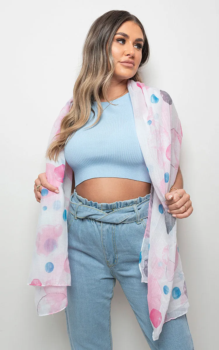 Summer Wrap Scarf with Printed Large Polka Dots sold by Beagle Boutique product image thumbnail 2