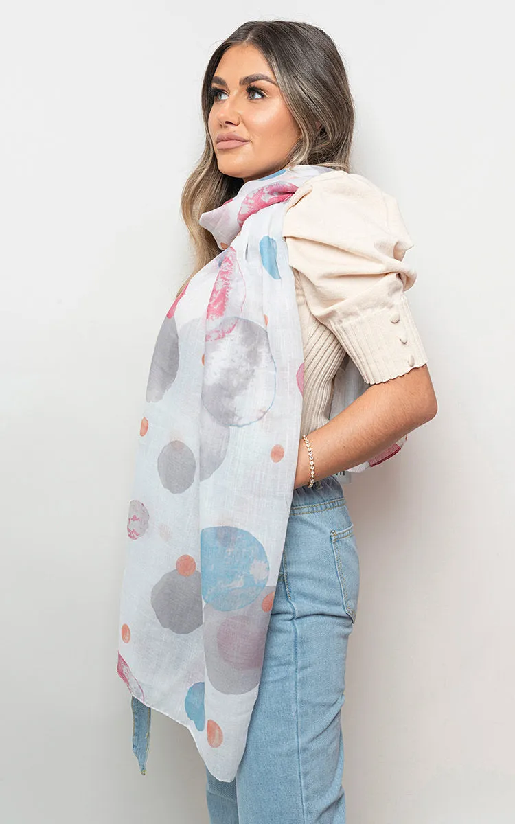 Summer Wrap Scarf with Printed Large Polka Dots sold by Beagle Boutique product image thumbnail 4