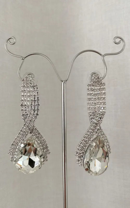 Diamante Drop Earrings made by Moda