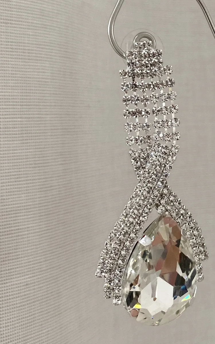 Diamante Drop Earrings sold by Beagle Boutique product image thumbnail 2
