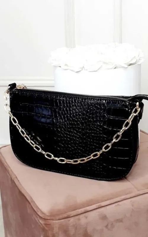 Croc Print Shoulder Bag sold by Beagle Boutique