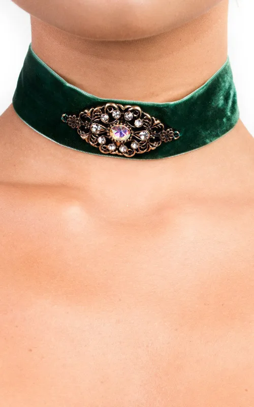 Velvet Jewelled Choker made by Moda