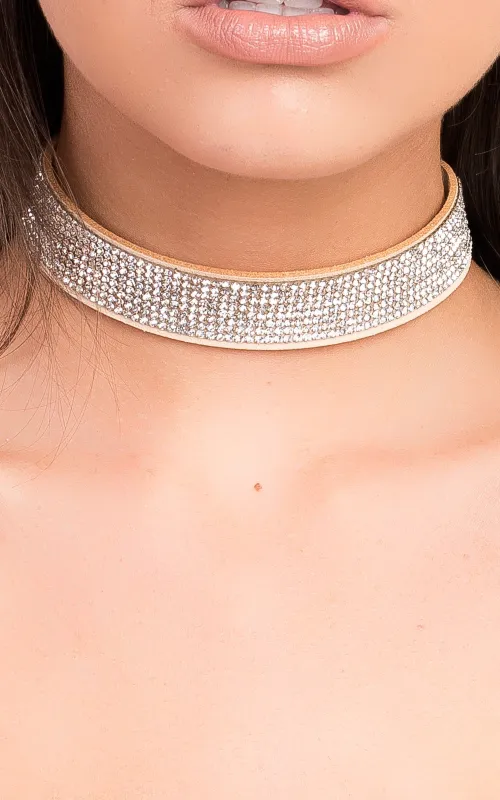 Suede Diamante Choker sold by Beagle Boutique