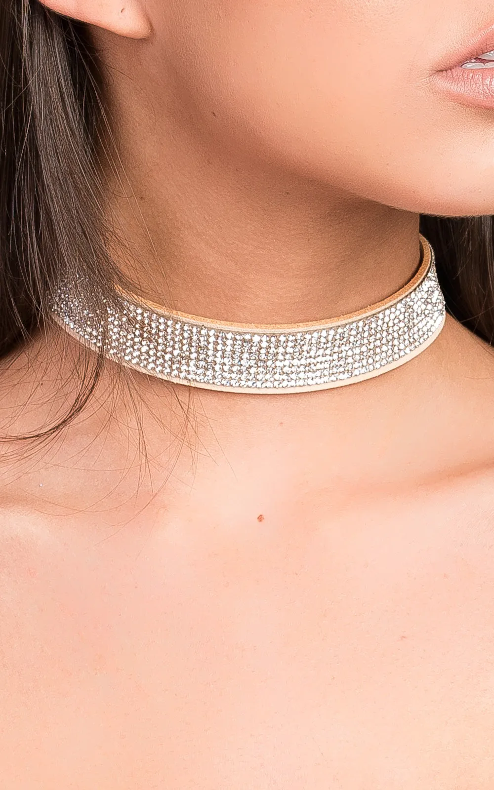 Suede Diamante Choker sold by Beagle Boutique product image thumbnail 2