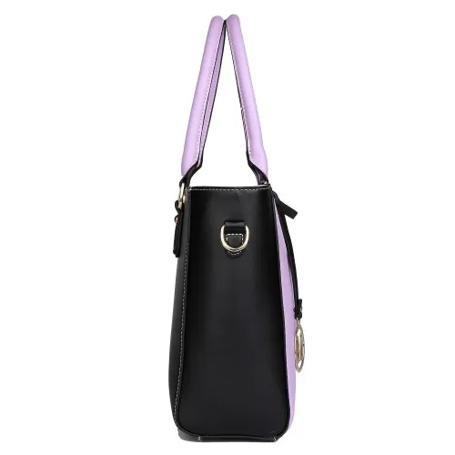 LG1641 - Miss Lulu Leather Look V-Shape Shoulder Handbag - Purple sold by Beagle Boutique product image thumbnail 4