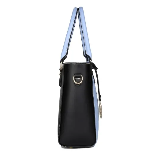 LG1641 - Miss Lulu Leather Look V-Shape Shoulder Handbag - Blue sold by Beagle Boutique product image thumbnail 4