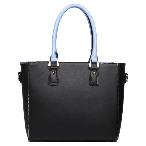 LG1641 - Miss Lulu Leather Look V-Shape Shoulder Handbag - Blue sold by Beagle Boutique product image thumbnail 5
