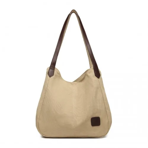 EB2040L - Kono Canvas Shoulder Tote Bag - Khaki sold by Beagle Boutique product image thumbnail 2