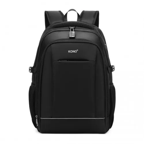 EM2130 - Kono Functional Travel Backpack With USB Charging Port - Black sold by Beagle Boutique product image thumbnail 2