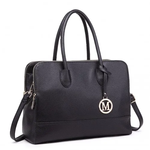 LT1726 - Miss Lulu Textured PU Leather Medium Size Classic Tote Bag Shoulder Bag sold by Beagle Boutique product image thumbnail 3