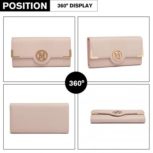 LP2022 - Miss Lulu Leather Look Classic Long Purse - Pink sold by Beagle Boutique product image thumbnail 3