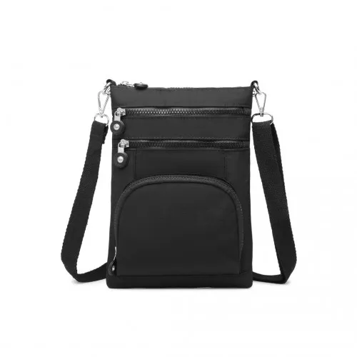 EB2228 - Kono Casual Multi Pocket RFID Blocking Cross body Bag - Black sold by Beagle Boutique
