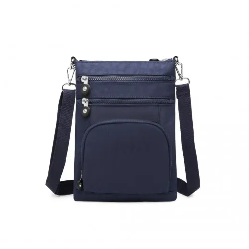 EB2228 - Kono Casual Multi Pocket RFID Blocking Cross body Bag - Navy sold by Beagle Boutique