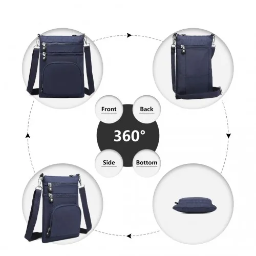 EB2228 - Kono Casual Multi Pocket RFID Blocking Cross body Bag - Navy sold by Beagle Boutique product image thumbnail 3