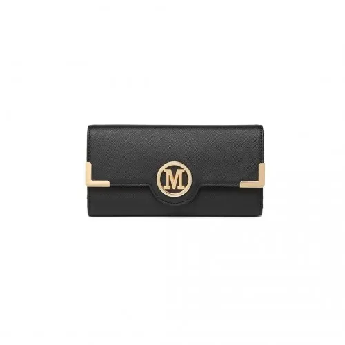 LP2022 - Miss Lulu Leather Look Classic Long Purse - Black sold by Beagle Boutique product image thumbnail 2