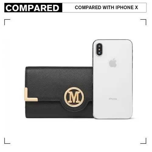 LP2022 - Miss Lulu Leather Look Classic Long Purse - Black sold by Beagle Boutique product image thumbnail 5