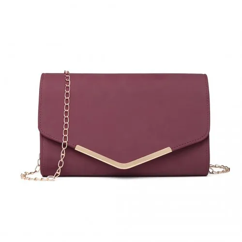 LH1756 - Miss Lulu Leather Look Envelope Clutch Bag - Red sold by Beagle Boutique product image thumbnail 2