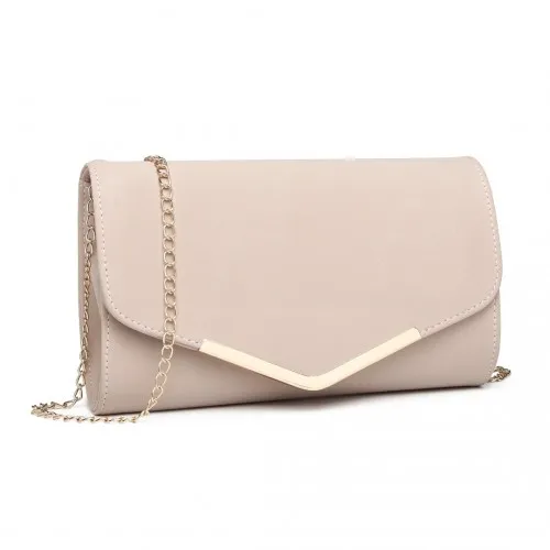 LH1756 - Miss Lulu Leather Look Envelope Clutch Bag - Pink sold by Beagle Boutique