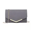 LH1756 - Miss Lulu Leather Look Envelope Clutch Bag - Grey sold by Beagle Boutique