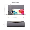 LH1756 - Miss Lulu Leather Look Envelope Clutch Bag - Grey sold by Beagle Boutique