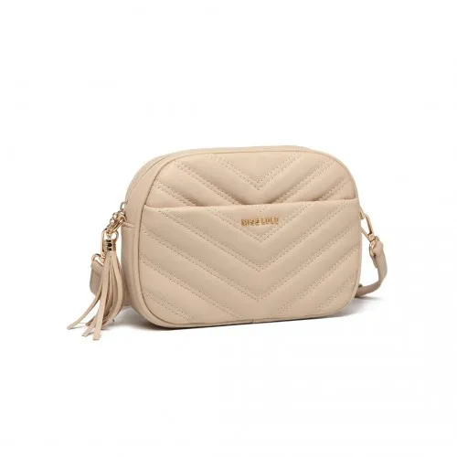 LA2119-1 - Miss LuLu Lightweight Quilted Leather Cross body Bag - Khaki sold by Beagle Boutique product image thumbnail 2