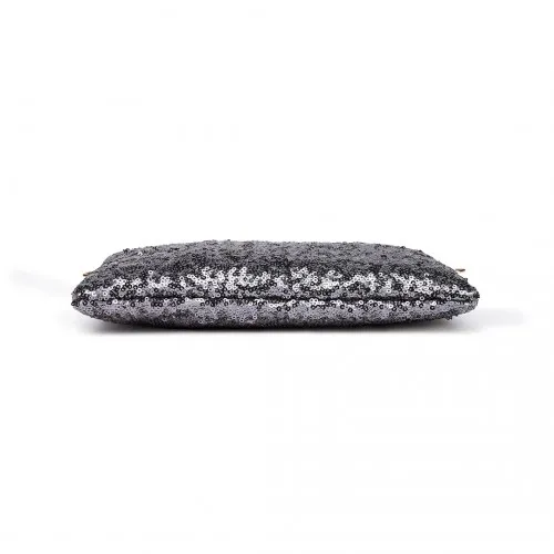 LH1765 - Miss Lulu Sequins Clutch Evening Bag - Grey sold by Beagle Boutique product image thumbnail 4