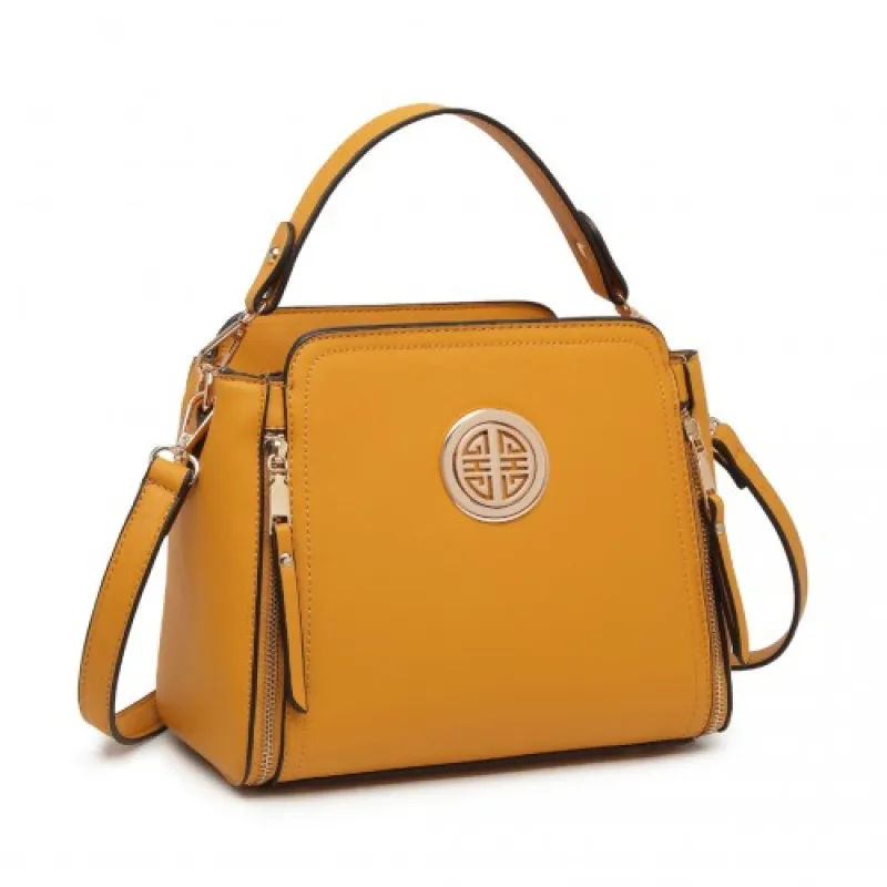 LB2126 - Miss Lulu Leather Look Practical Crossbody Bag - Yellow sold by Beagle Boutique