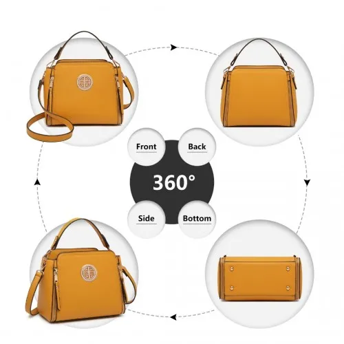LB2126 - Miss Lulu Leather Look Practical Crossbody Bag - Yellow sold by Beagle Boutique product image thumbnail 3