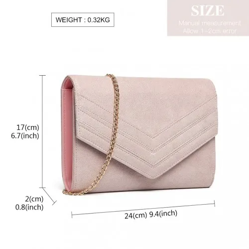 LP1963 - MISS LULU CHEVRON ENVELOPE CLUTCH BAG - PINK sold by Beagle Boutique product image thumbnail 4