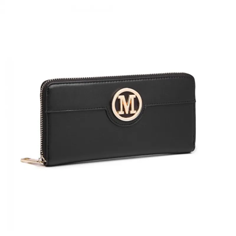 LP2031 - Miss Lulu Women's Leather Look Purse - Black sold by Beagle Boutique