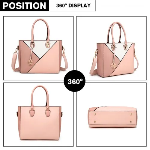 LG2013 - Miss Lulu Leather Look Geometric Ombre Handbag - Nude sold by Beagle Boutique product image thumbnail 3