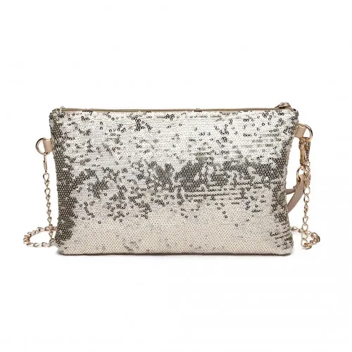 LH1765 - Miss Lulu Sequins Clutch Evening Bag Light - Gold sold by Beagle Boutique product image thumbnail 3