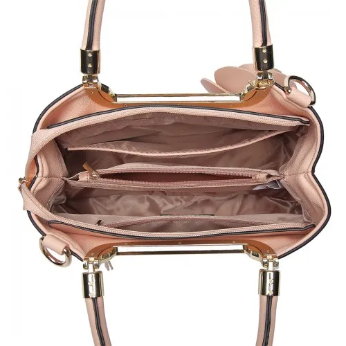 LG1847 - MISS LULU PU LEATHER ROSE HANGING ORNAMENT HANDBAG - PINK sold by Beagle Boutique product image thumbnail 3