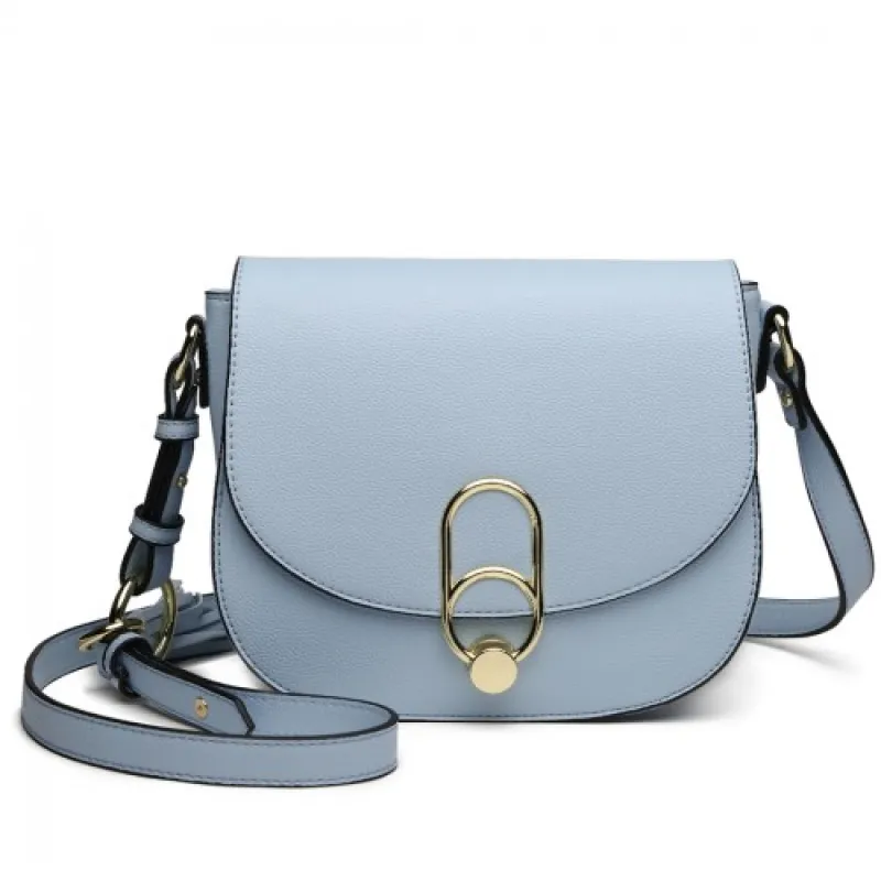 LZ1831 - MISS LULU CROSS BODY SADDLE BAG - BLUE sold by Beagle Boutique