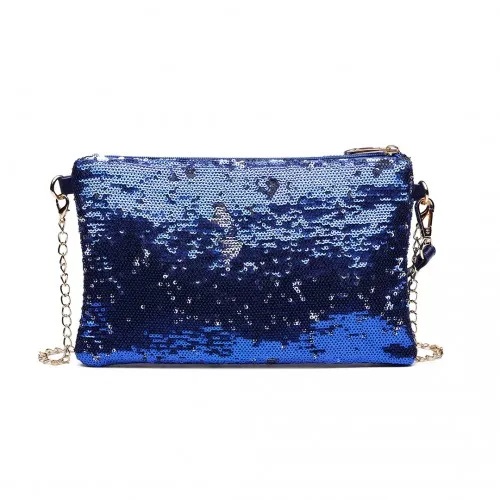 LH1765 - Miss Lulu Sequins Clutch Evening Bag - Navy sold by Beagle Boutique product image thumbnail 3