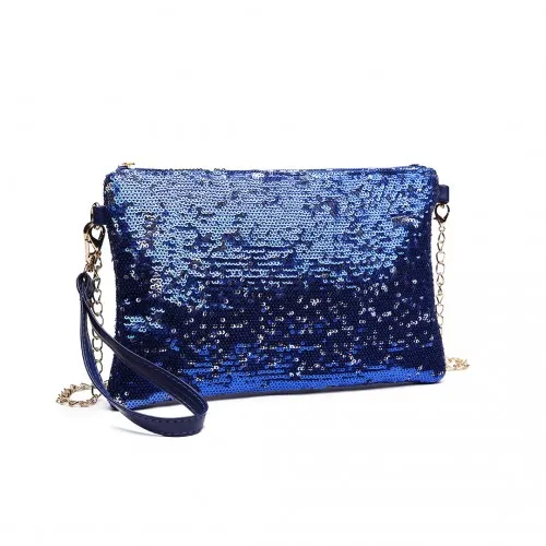 LH1765 - Miss Lulu Sequins Clutch Evening Bag - Navy sold by Beagle Boutique product image thumbnail 2