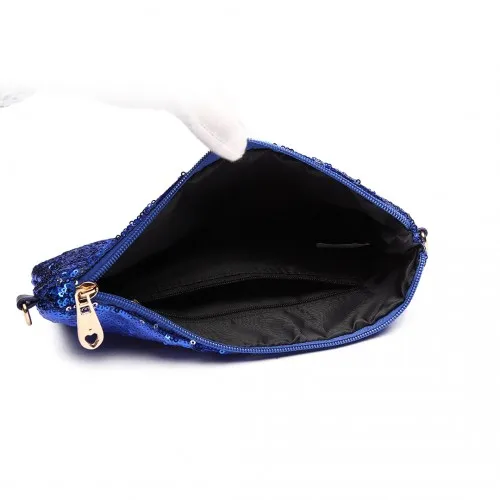 LH1765 - Miss Lulu Sequins Clutch Evening Bag - Navy sold by Beagle Boutique product image thumbnail 5