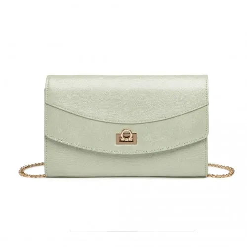 LP2219 - Miss Lulu Elegant Flap Clutch Leather Chain Evening Bag - Green sold by Beagle Boutique product image thumbnail 2