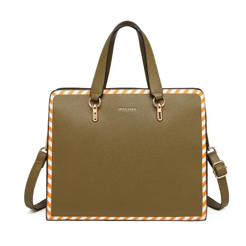 LT1953 - Miss Lulu Stripe Design Shoulder Bag - Green sold by Beagle Boutique product image thumbnail 2